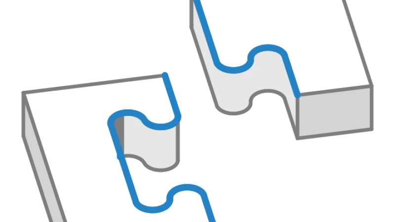 Wycięte połączenie typu puzzle bez fazy