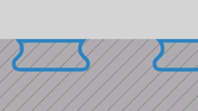 Ukryte połączenie puzzlowe z zaokrągloną fazą