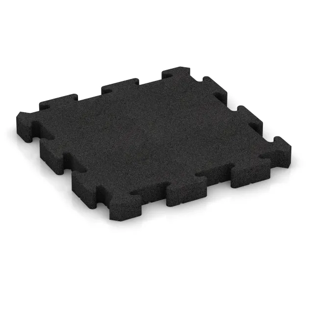 Płytka tarasowa na klik von WARCO im Farbdesign Antracyt mit den Abmessungen 500 x 500 x 50 mm. Produktfoto von Artikel 3132 in der Aufsicht von schräg vorne.