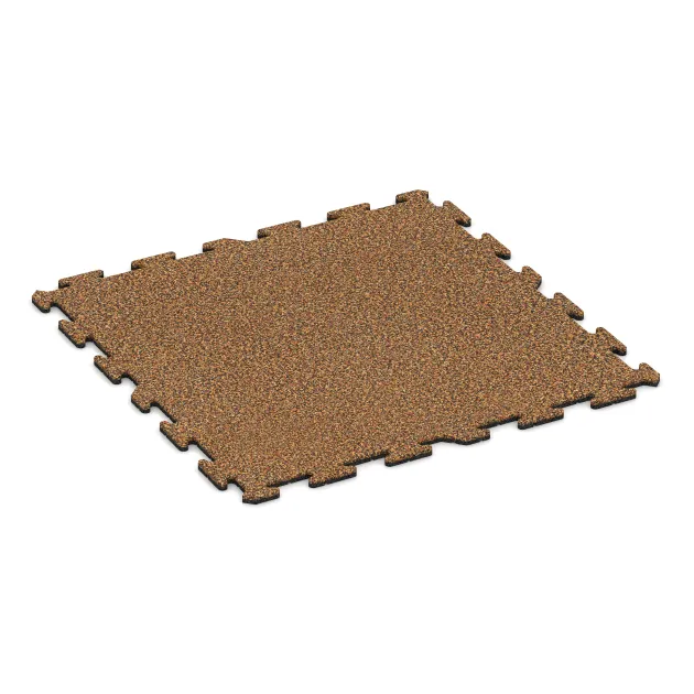 Nawierzchnia sportowa dla psów HD von WARCO im Farbdesign Terakota mit den Abmessungen 1000 x 1000 x 18 mm. Produktfoto von Artikel 3943 in der Aufsicht von schräg vorne.