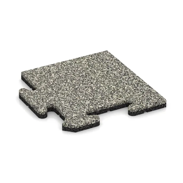 Płyta narożna HD von WARCO im Farbdesign Jasny granit mit den Abmessungen 235 x 235 x 18 mm. Produktfoto von Artikel 4735 in der Aufsicht von schräg vorne.