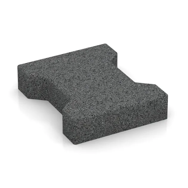 Kostka brukowa gumowa amortyzująca 4,3 cm - EN 1177 ≤ 80 cm von WARCO im Farbdesign Szary łupkowy mit den Abmessungen 200 x 165 x 43 mm. Produktfoto von Artikel 3618 in der Aufsicht von schräg vorne.