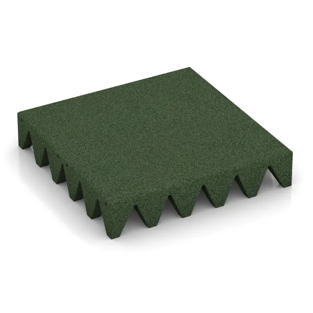 Mata bezpieczeństwa na plac zabaw 10 cm - EN 1177 ≤ 300 cm von WARCO im Farbdesign Zielony trawiasty mit den Abmessungen 500 x 500 x 100 mm. Produktfoto von Artikel 5627 in der Aufsicht von schräg vorne.