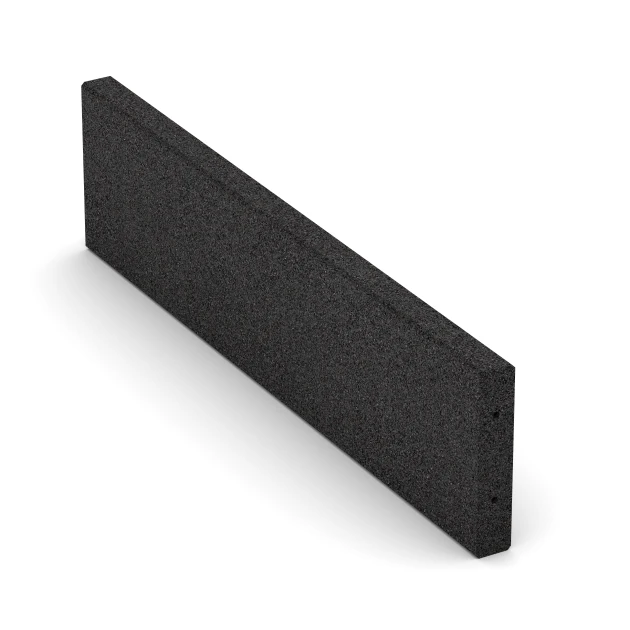 Krawężnik gumowy von WARCO im Farbdesign Antracyt mit den Abmessungen 100 × 5 × 25 cm. Produktfoto von Artikel 2596 in der Aufsicht von schräg vorne.