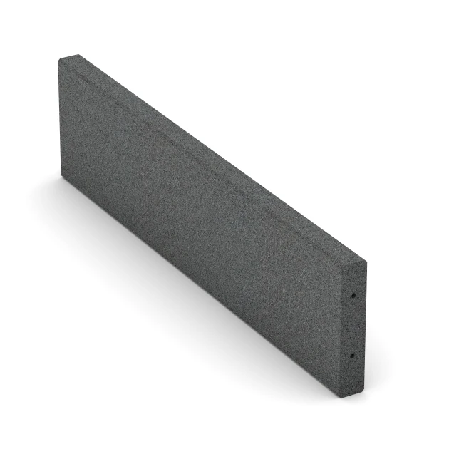 Krawężnik gumowy von WARCO im Farbdesign Szary łupkowy mit den Abmessungen 100 × 5 × 25 cm. Produktfoto von Artikel 2595 in der Aufsicht von schräg vorne.
