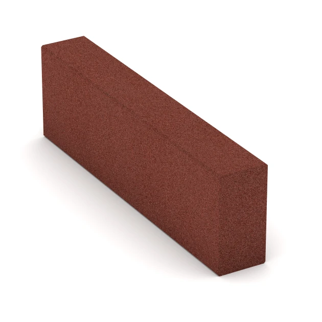 Stopień z granulatu gumowego von WARCO im Farbdesign Czerwony ceglasty mit den Abmessungen 100 x 30 x 15 cm. Produktfoto von Artikel 7029 in der Aufsicht von schräg vorne.
