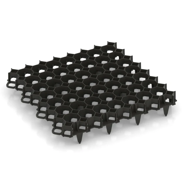 Kratka stabilizująca grunt von WARCO im Farbdesign Matowa czerń mit den Abmessungen 47,6 × 47,6 × 4 cm | 0,226 m². Produktfoto von Artikel 5207 in der Aufsicht von schräg vorne.