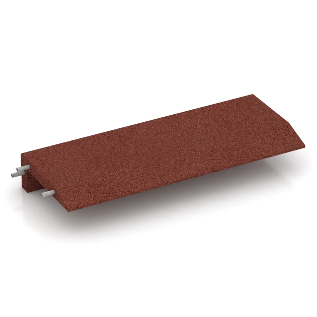 Nakładka gumowa na krawężnik von WARCO im Farbdesign Czerwony ceglasty mit den Abmessungen 100 × 40 cm | 5/15 cm. Produktfoto von Artikel 2606 in der Aufsicht von schräg vorne.