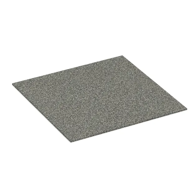Płyta z granulatu gumowego von WARCO im Farbdesign Klasyczny granit mit den Abmessungen 1000 x 1000 x 7 mm. Produktfoto von Artikel 4319 in der Aufsicht von schräg vorne.