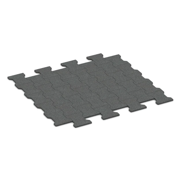 Płyta gumowa – podwójne T / H von WARCO im Farbdesign Szary łupkowy mit den Abmessungen 112 x 100 x 1,7 cm | 1,12 m². Produktfoto von Artikel 5194 in der Aufsicht von schräg vorne.