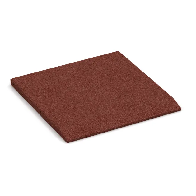 Płyta obrzeżowa (bok w kszałcie klina) von WARCO im Farbdesign Czerwony ceglasty mit den Abmessungen 500 x 500 x 30 mm. Produktfoto von Artikel 0420 in der Aufsicht von schräg vorne.