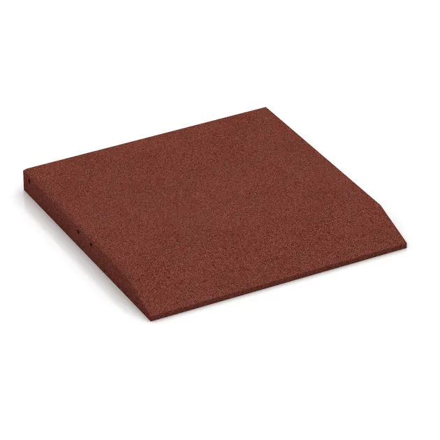 Płyta obrzeżowa (bok w kszałcie klina) von WARCO im Farbdesign Czerwony ceglasty mit den Abmessungen 500 x 500 x 45 mm. Produktfoto von Artikel 0432 in der Aufsicht von schräg vorne.