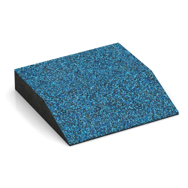 Płyta obrzeżowa (bok w kszałcie klina) von WARCO im Farbdesign Atlantyk mit den Abmessungen 500 x 500 x 100 mm. Produktfoto von Artikel 3821 in der Aufsicht von schräg vorne.