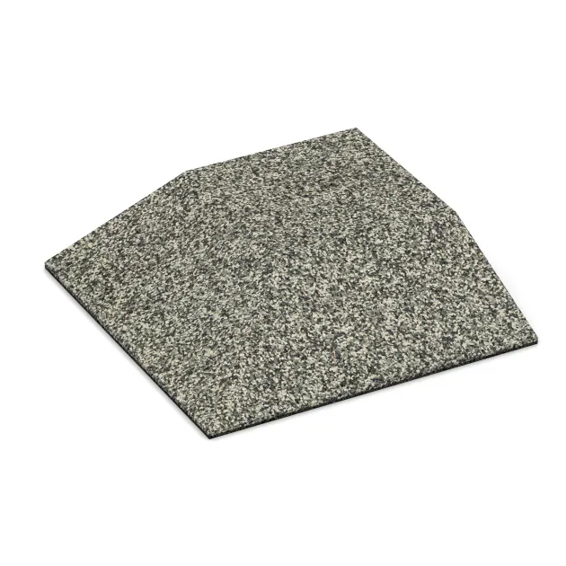 Płyta narożna (dwa boki w kształcie klina) von WARCO im Farbdesign Jasny granit mit den Abmessungen 500 x 500 x 100 mm. Produktfoto von Artikel 3830 in der Aufsicht von schräg vorne.