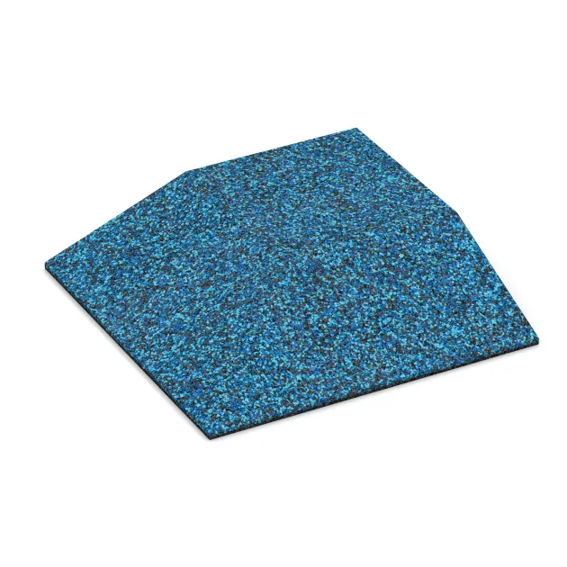 Płyta narożna (dwa boki w kształcie klina) von WARCO im Farbdesign Atlantyk mit den Abmessungen 500 x 500 x 100 mm. Produktfoto von Artikel 3835 in der Aufsicht von schräg vorne.