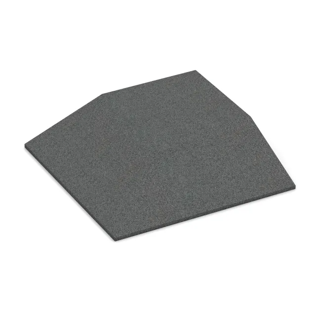 Płyta narożna (dwa boki w kształcie klina) von WARCO im Farbdesign Szary łupkowy mit den Abmessungen 500 x 500 x 100 mm. Produktfoto von Artikel 0502 in der Aufsicht von schräg vorne.