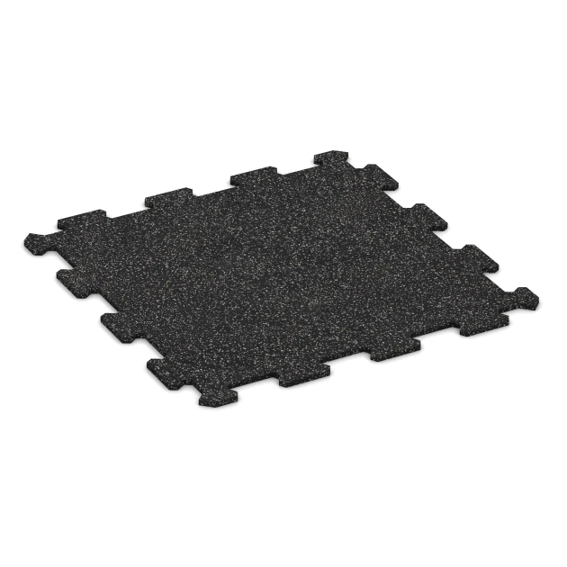 Nawierzchnia Fitness Kompakt von WARCO im Farbdesign Szary lekko nakrapiany mit den Abmessungen 485 x 485 x 8 mm | 0,235 m². Produktfoto von Artikel 0920 in der Aufsicht von schräg vorne.