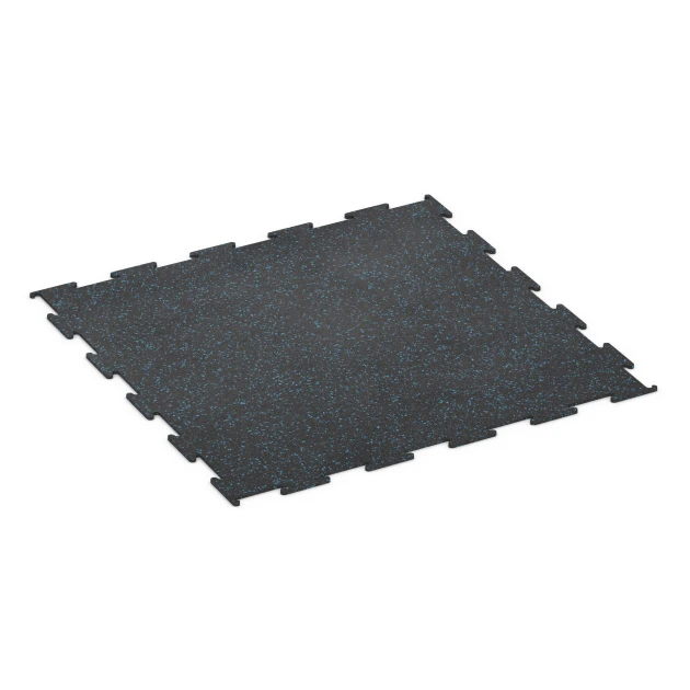 Nawierzchnia Fitness Kompakt von WARCO im Farbdesign Niebiesko lekko nakrapiany mit den Abmessungen 100 × 100 × 0,8 cm. Produktfoto von Artikel 6451 in der Aufsicht von schräg vorne.