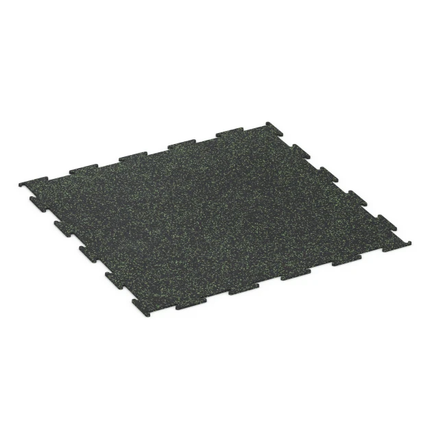 Nawierzchnia Fitness Kompakt von WARCO im Farbdesign Zielony lekko nakrapiany mit den Abmessungen 100 × 100 × 0,8 cm. Produktfoto von Artikel 6453 in der Aufsicht von schräg vorne.