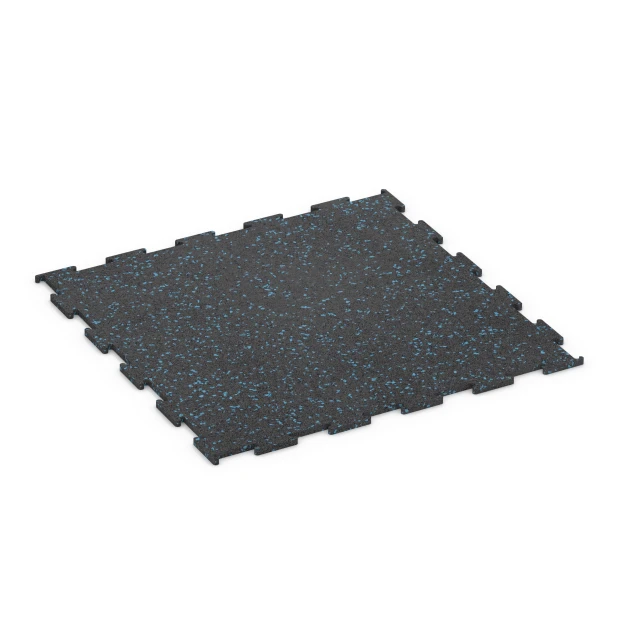 Podłoga na siłownię Kompakt von WARCO im Farbdesign Niebieski lekko nakrapiany mit den Abmessungen 50 x 50 x 0,8 cm | 0,25 m². Produktfoto von Artikel 6457 in der Aufsicht von schräg vorne.