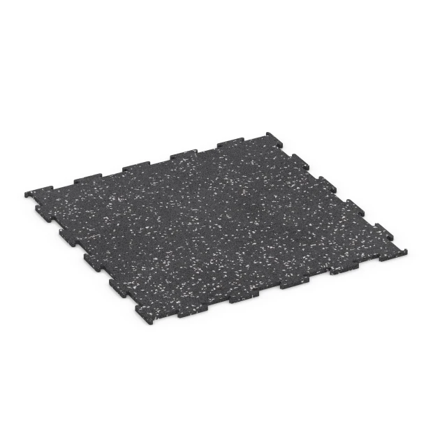 Podłoga na siłownię Kompakt von WARCO im Farbdesign Szary lekko nakrapiany mit den Abmessungen 50 x 50 x 0,8 cm | 0,25 m². Produktfoto von Artikel 6458 in der Aufsicht von schräg vorne.