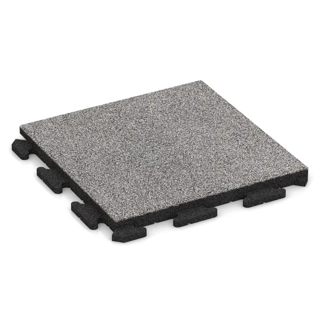 Nawierzchnia Fitness Płyty Gumowe Classic von WARCO im Farbdesign Szary melanż mit den Abmessungen 500 x 500 x 40 mm. Produktfoto von Artikel 4626 in der Aufsicht von schräg vorne.