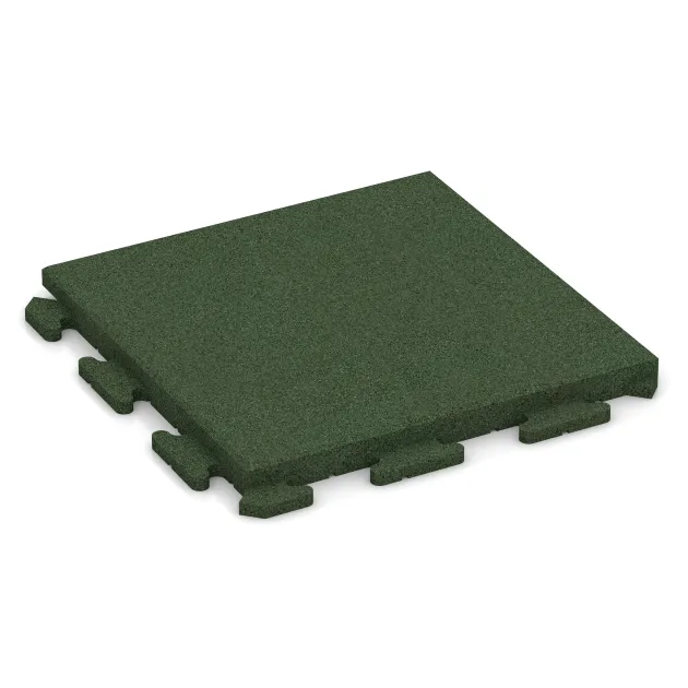 Nawierzchnia Fitness Płyty Gumowe Classic von WARCO im Farbdesign Zielony trawiasty mit den Abmessungen 500 x 500 x 40 mm. Produktfoto von Artikel 1406 in der Aufsicht von schräg vorne.