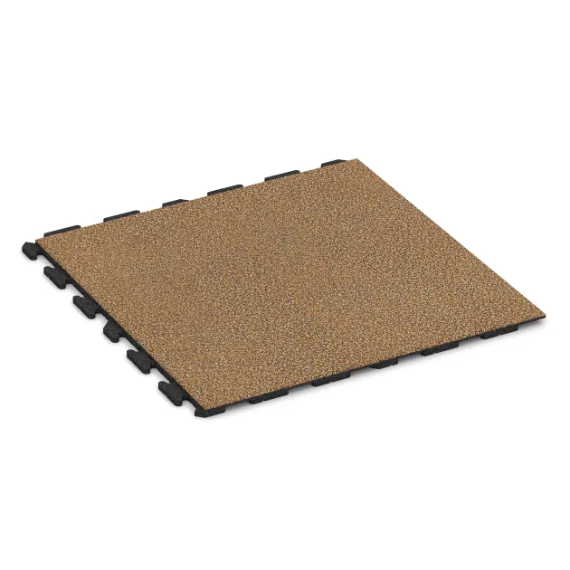 Nawierzchnia na place zabaw von WARCO im Farbdesign Maroko mit den Abmessungen 1000 x 1000 x 30 mm. Produktfoto von Artikel 1583 in der Aufsicht von schräg vorne.