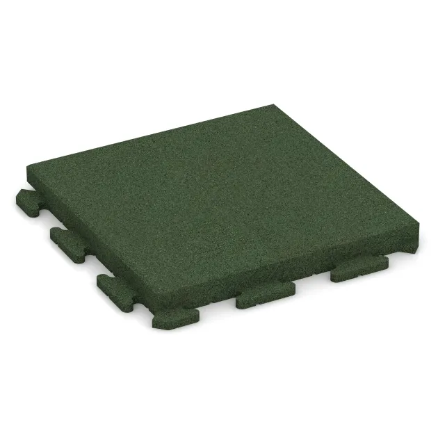 Nawierzchnia Fitness Płyty Gumowe Classic von WARCO im Farbdesign Zielony trawiasty mit den Abmessungen 500 x 500 x 50 mm. Produktfoto von Artikel 1492 in der Aufsicht von schräg vorne.