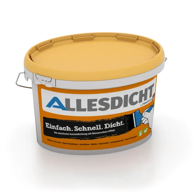 ALLESDICHT – Gumowa powłoka prosto z wiadra von WARCO im Farbdesign Czarny mit den Abmessungen 3 kg. Produktfoto von Artikel 0004 in der Aufsicht von schräg vorne.
