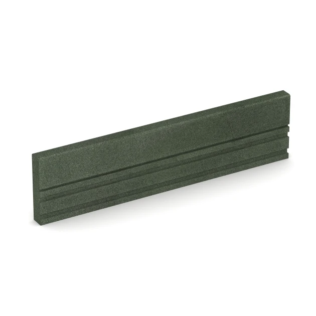 Krawężnik gumowy elastyczny von WARCO im Farbdesign Zielony trawiasty mit den Abmessungen 100 × 5 × 25 cm. Produktfoto von Artikel 3786 in der Aufsicht von schräg vorne.