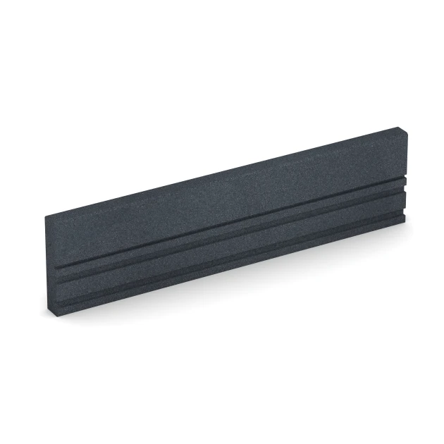 Krawężnik gumowy elastyczny von WARCO im Farbdesign Szary łupkowy mit den Abmessungen 100 × 5 × 25 cm. Produktfoto von Artikel 6213 in der Aufsicht von schräg vorne.