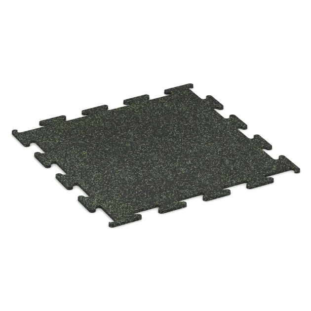 Nawierzchnia Fitness Performance Elite von WARCO im Farbdesign Zielony lekko nakrapiany mit den Abmessungen 1000 x 1000 x 15 mm. Produktfoto von Artikel 3759 in der Aufsicht von schräg vorne.