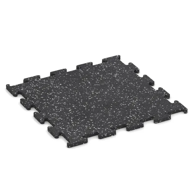 Nawierzchnia Fitness Performance Elite von WARCO im Farbdesign Szary lekko nakrapiany mit den Abmessungen 500 x 500 x 15 mm. Produktfoto von Artikel 3780 in der Aufsicht von schräg vorne.