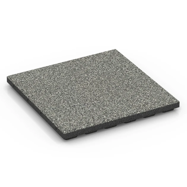 Płyta amortyzująca EPDM – 120 cm von WARCO im Farbdesign Szary granit mit den Abmessungen 50 x 50 x 4 cm | 0,25 m². Produktfoto von Artikel 6423 in der Aufsicht von schräg vorne.