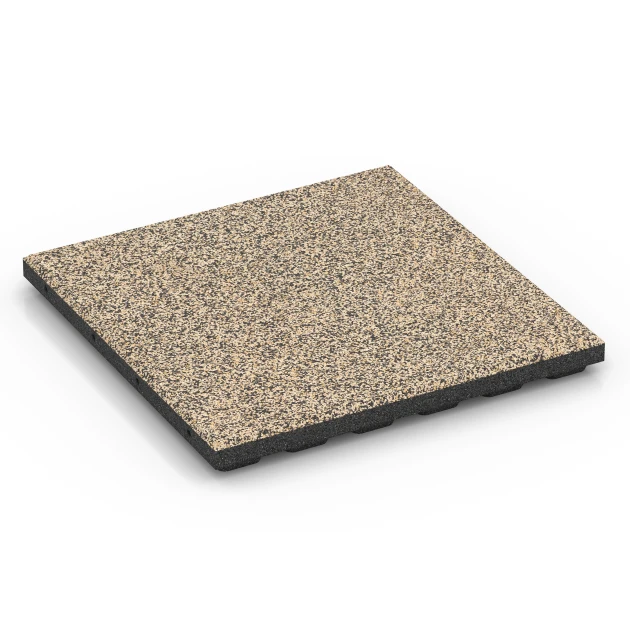 Płyta amortyzująca EPDM – 120 cm von WARCO im Farbdesign Trawertyn mit den Abmessungen 50 x 50 x 4 cm | 0,25 m². Produktfoto von Artikel 6428 in der Aufsicht von schräg vorne.
