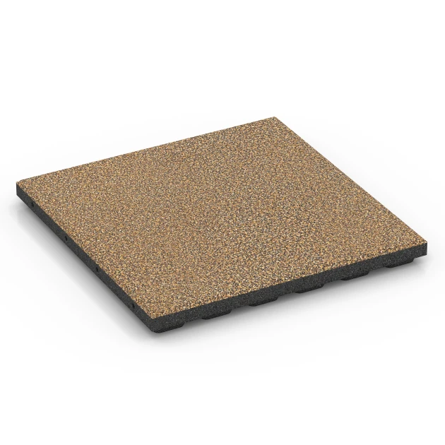 Płyta amortyzująca EPDM – 120 cm von WARCO im Farbdesign Rattan mit den Abmessungen 50 x 50 x 4 cm | 0,25 m². Produktfoto von Artikel 6430 in der Aufsicht von schräg vorne.