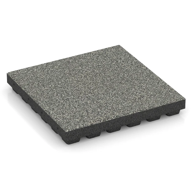Płyta amortyzująca EPDM – 210 cm von WARCO im Farbdesign Szary granit mit den Abmessungen 50 x 50 x 7 cm | 0,25 m². Produktfoto von Artikel 6441 in der Aufsicht von schräg vorne.