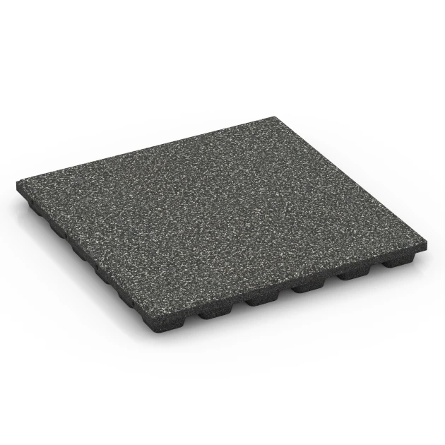 Płyta amortyzująca EPDM – 160 cm von WARCO im Farbdesign Ciemnoszary granit mit den Abmessungen 50 x 50 x 4,8 cm | 0,25 m². Produktfoto von Artikel 6431 in der Aufsicht von schräg vorne.