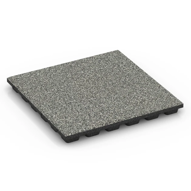 Płyta amortyzująca EPDM – 160 cm von WARCO im Farbdesign Szary granit mit den Abmessungen 50 x 50 x 4,8 cm | 0,25 m². Produktfoto von Artikel 6432 in der Aufsicht von schräg vorne.
