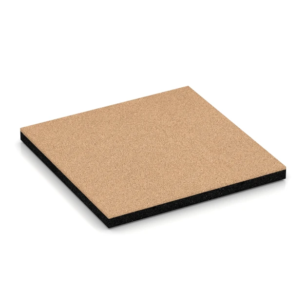 Płyty amortyzujące von WARCO im Farbdesign Beż piaskowy mit den Abmessungen 50 x 50 x 4 cm. Produktfoto von Artikel 6222 in der Aufsicht von schräg vorne.