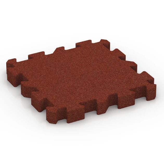 Płyta puzzle na plac zabaw von WARCO im Farbdesign Czerwony ceglasty mit den Abmessungen 50 x 50 x 6 cm | 0,25 m². Produktfoto von Artikel 6310 in der Aufsicht von schräg vorne.