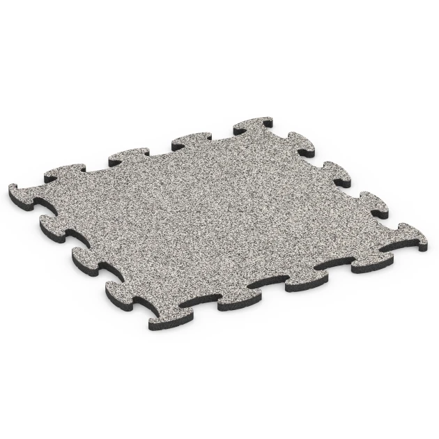 Fitness Active podłoga von WARCO im Farbdesign Szary granit mit den Abmessungen 98 x 98 x 2,8 cm. Produktfoto von Artikel 6851 in der Aufsicht von schräg vorne.
