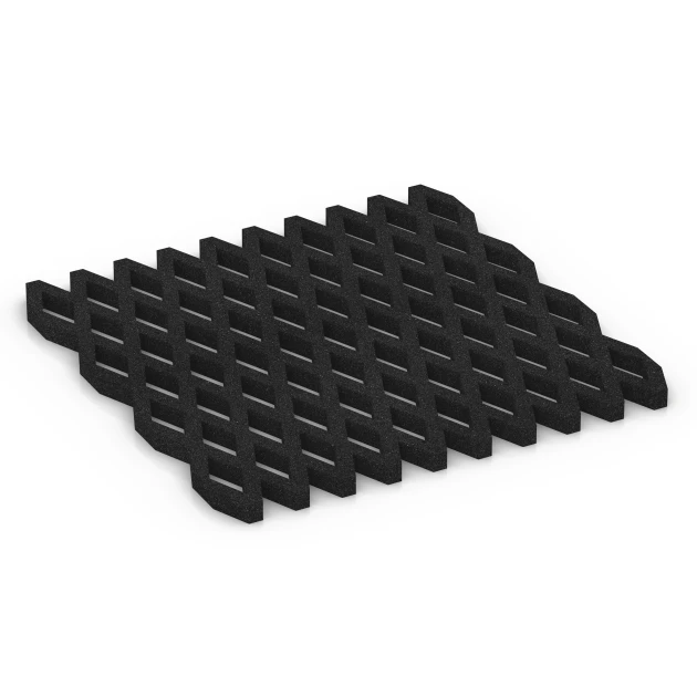 Bezpieczna kratka trawnikowa von WARCO im Farbdesign Antracyt mit den Abmessungen 100 x 100 x 4 cm. Produktfoto von Artikel 7009 in der Aufsicht von schräg vorne.