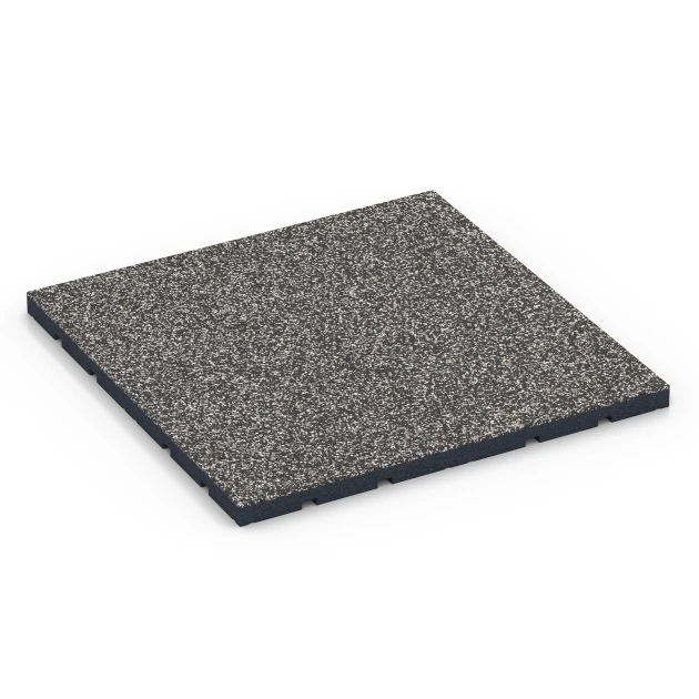 Podłoga na siłownię zewnętrzną von WARCO im Farbdesign Ciemnoszary granit mit den Abmessungen 60 x 60 x 3 cm | 0,36 m². Produktfoto von Artikel 7132 in der Aufsicht von schräg vorne.