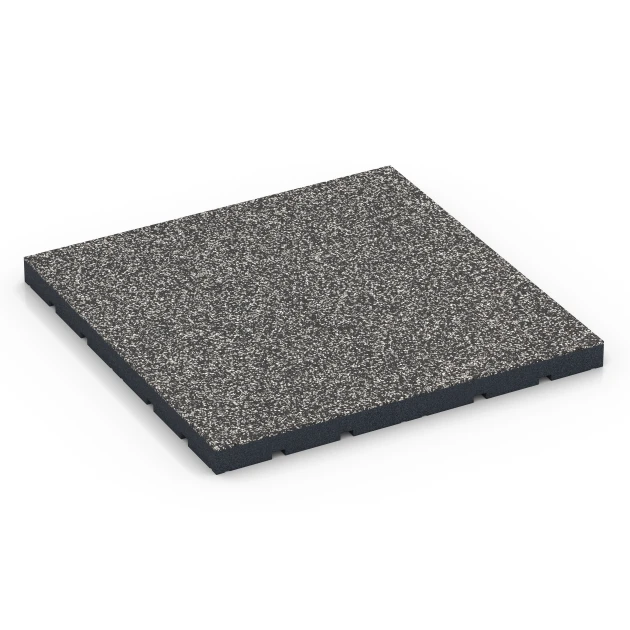 Podłoga na siłownię zewnętrzną von WARCO im Farbdesign Ciemnoszary granit mit den Abmessungen 60 x 60 x 4 cm | 0,36 m². Produktfoto von Artikel 7141 in der Aufsicht von schräg vorne.