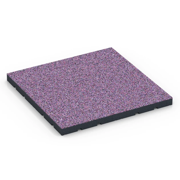 Podłoga na siłownię zewnętrzną von WARCO im Farbdesign Lawenda mit den Abmessungen 60 x 60 x 4 cm | 0,36 m². Produktfoto von Artikel 7146 in der Aufsicht von schräg vorne.