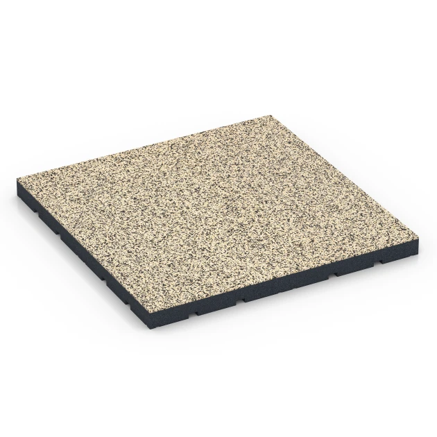 Podłoga na siłownię zewnętrzną von WARCO im Farbdesign Trawertyn mit den Abmessungen 60 x 60 x 4 cm | 0,36 m². Produktfoto von Artikel 7147 in der Aufsicht von schräg vorne.