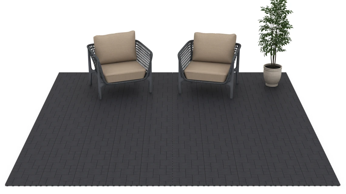 Beispielhafte Verlegung für den Artikel 6329 von WARCO - Wzór blokowy – Płytki tarasowe, Farbton Łupek in der Abmessung 38,5 x 38,5 x 2 cm.