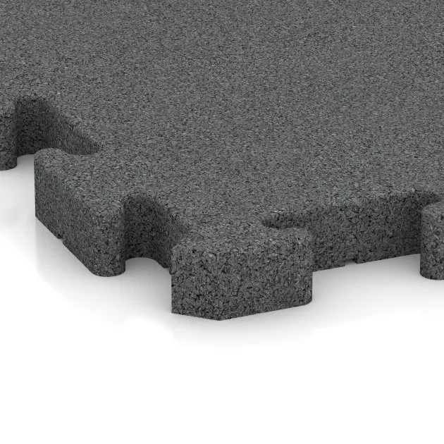 Detailaufnahme der Randausprägung von WARCO-Produkt 4073, Nawierzchnia dla psów, Format 1000 x 1000 x 40 mm, Farbe Szary łupkowy.